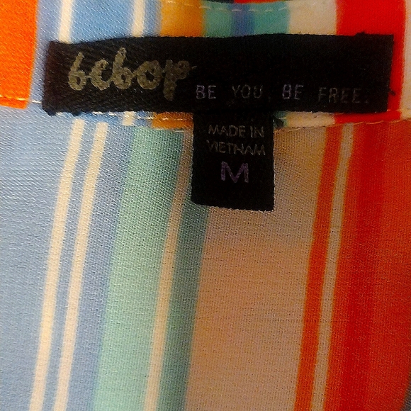 4/$20 Beautiful BeBop summer striped sleeveless collared dress-M - Picture 2 of 7